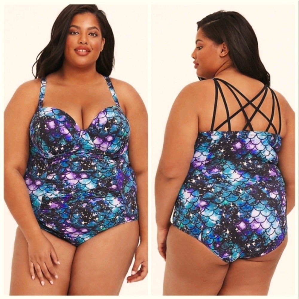 Mermaid galaxy one piece swimsuit by torrid